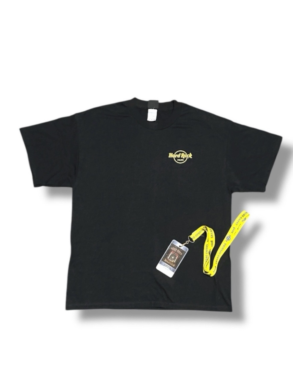 Y2k Hard Rock Park Opening T-Shirt Black Graphic Tee Men’s Size Xl Original Pass View 2